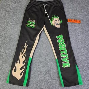 Manfinity Black sweatpants with flame, skull, and 23 graphic size XL
